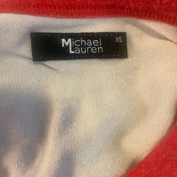 Michael Lauren Serge Stripe Pullover in Cloud & Cayenne in Size Xsmall - Picture 5 of 9